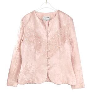 Nah Nah Collection 80s Vintage Pink Sparkly Satin Jacket Large Glam Balletcore